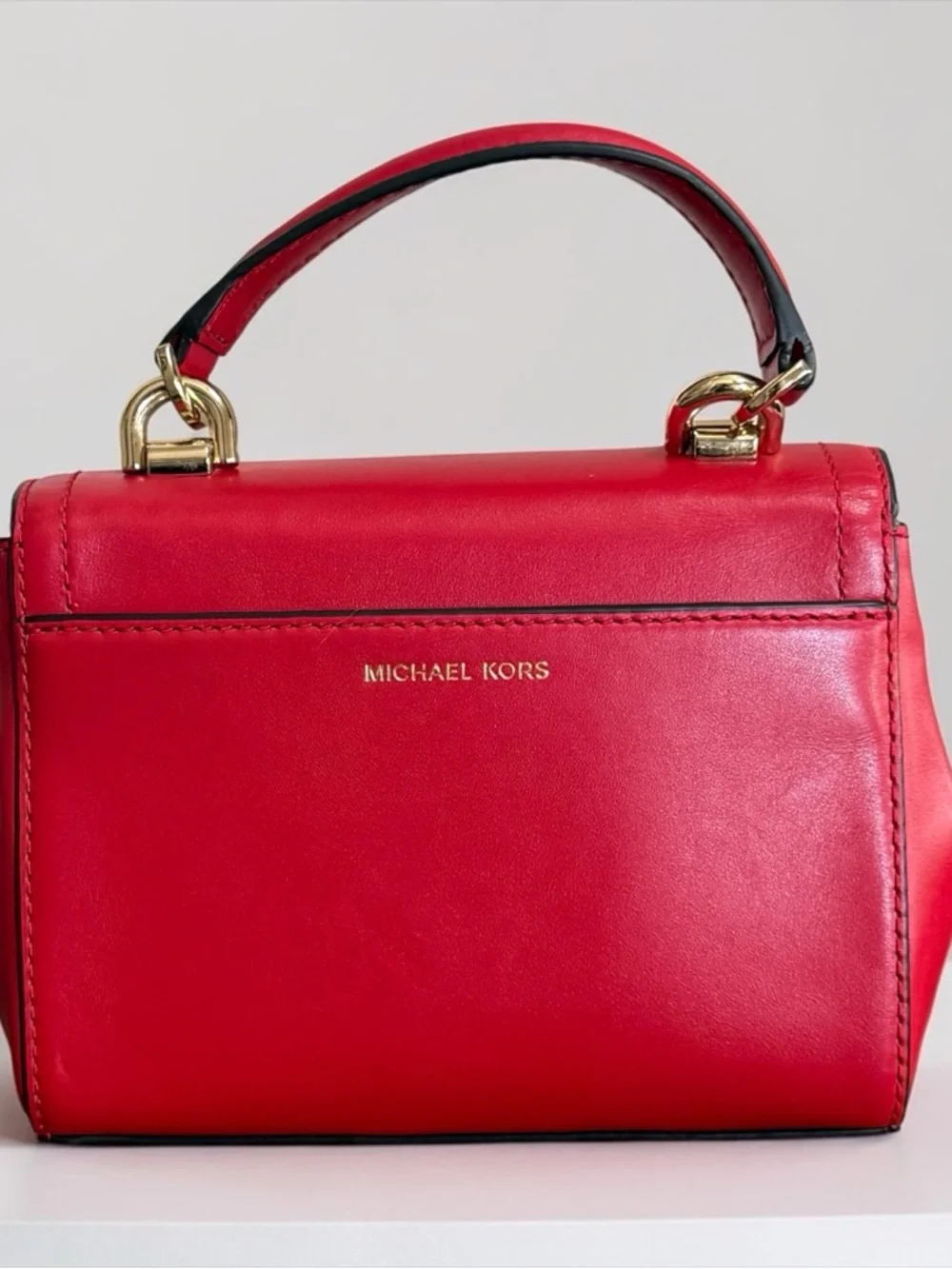 Authentic Michael Kors Red Leather Top-Handle Crossbody Bag! - Picture 5 of 14